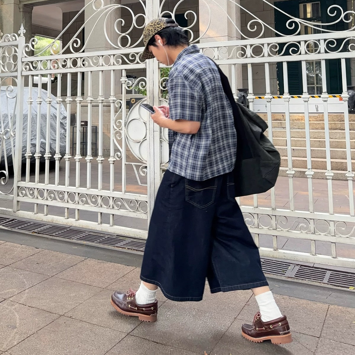 Relaxed Fit Checked Short Sleeve Shirt MB7393