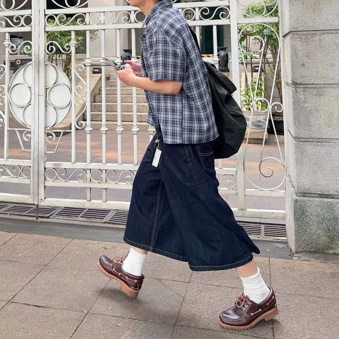 Relaxed Fit Checked Short Sleeve Shirt MB7393