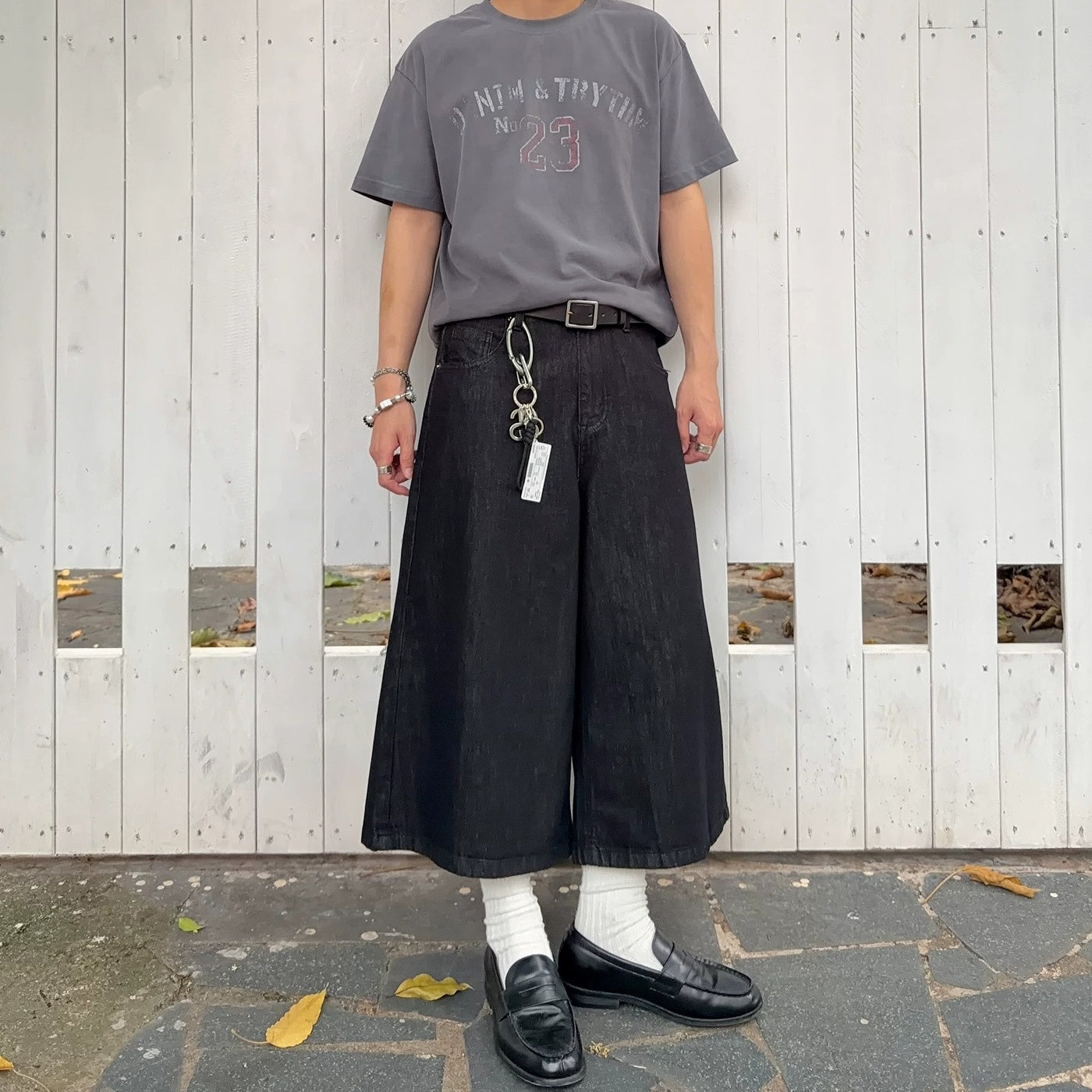 Loose Fit Denim Cropped Pants MB7392