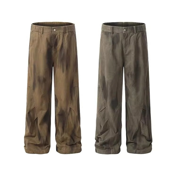 Dirty Washed Distressed Casual Curve Pants BL1031