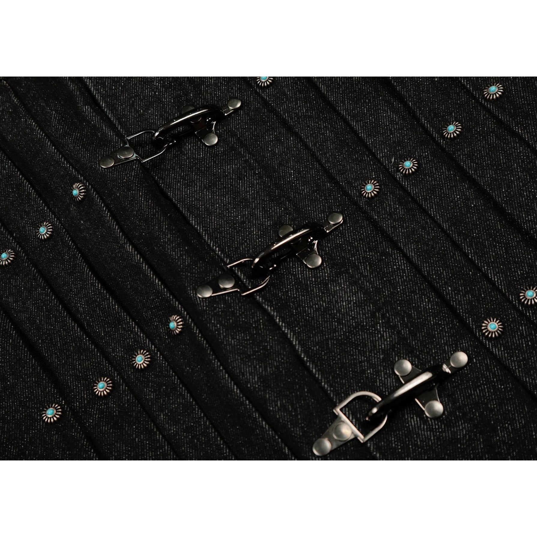 Western Detalied Metal Buckle Denim Jacket MB7396