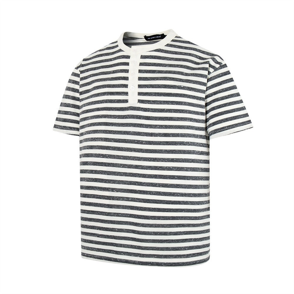 Retro Border Henley Neck T-shirt MB7391