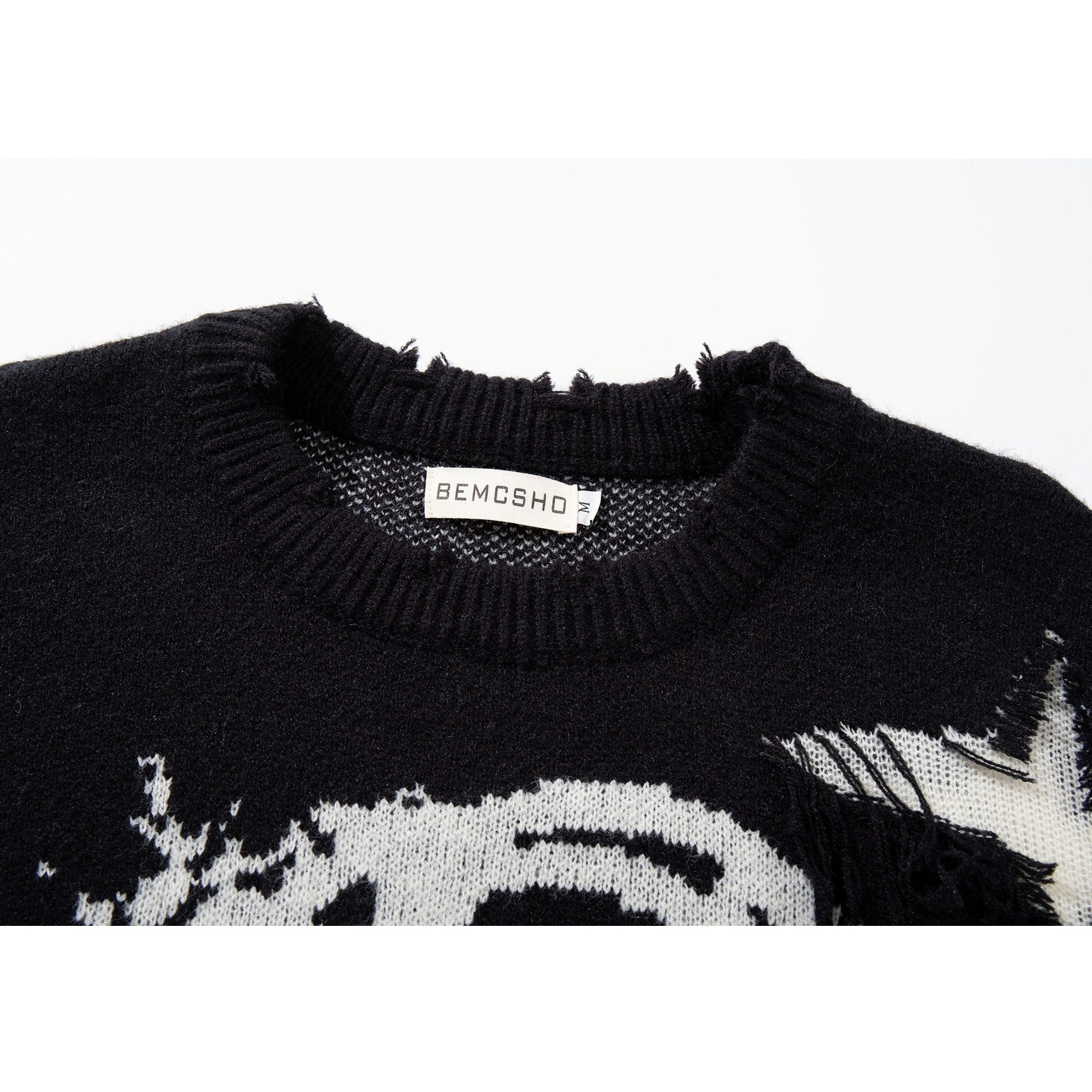 Damaged Skull Jacquard Sweater MB7416