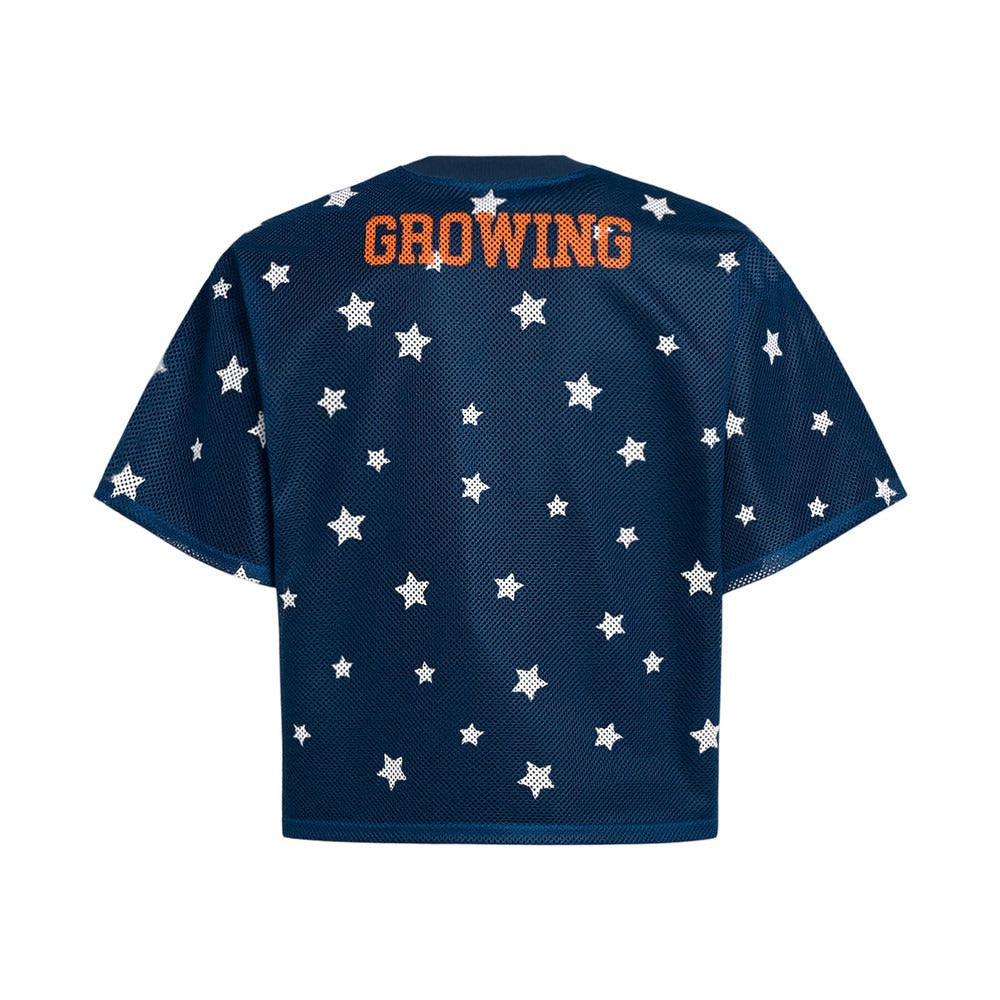 Star Pattern Mesh Numbering T-Shirt MB7398
