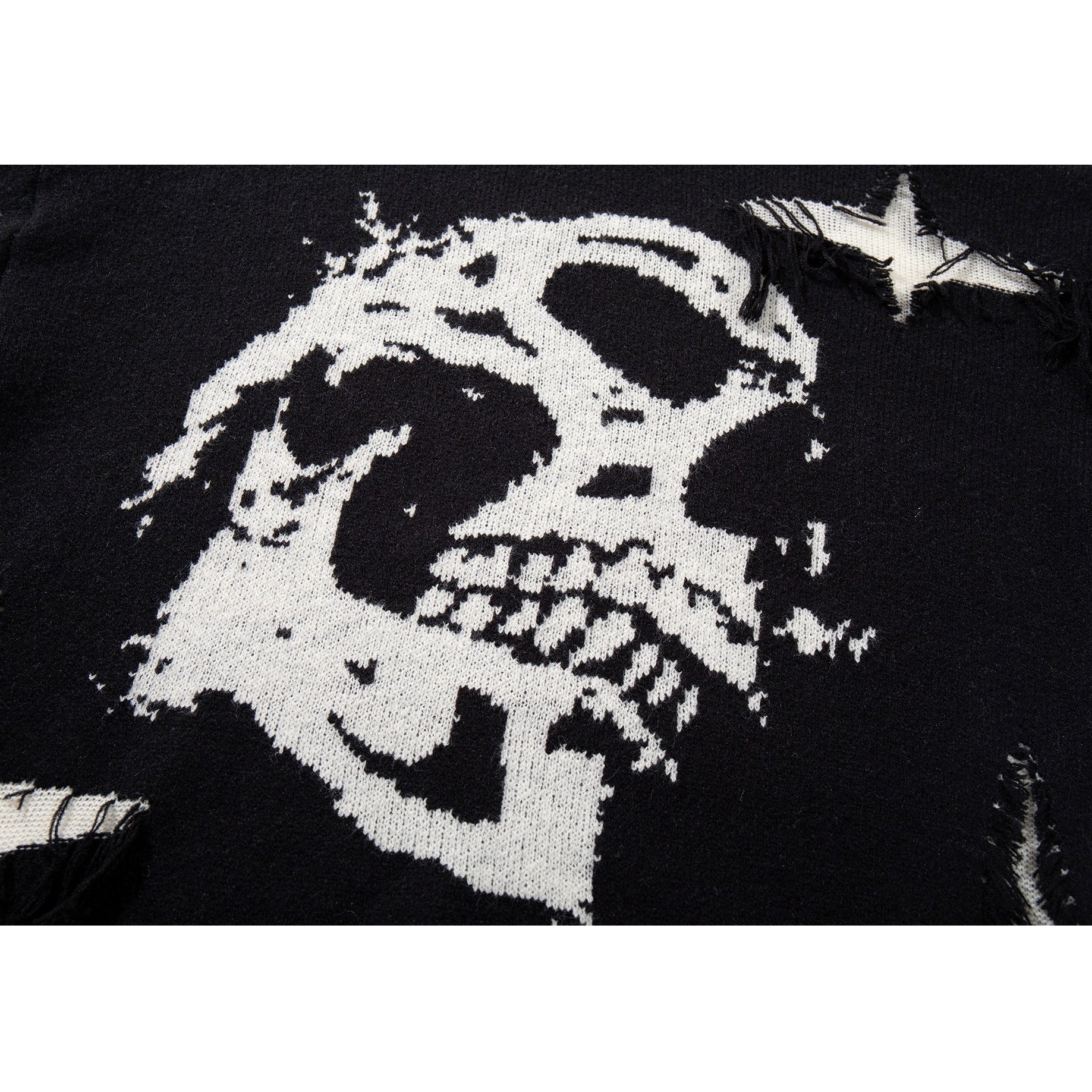 Damaged Skull Jacquard Sweater MB7416