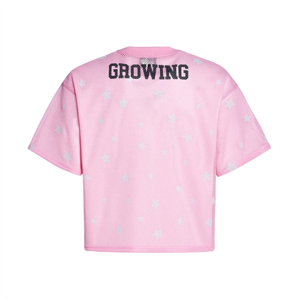 Star Pattern Mesh Numbering T-Shirt MB7398