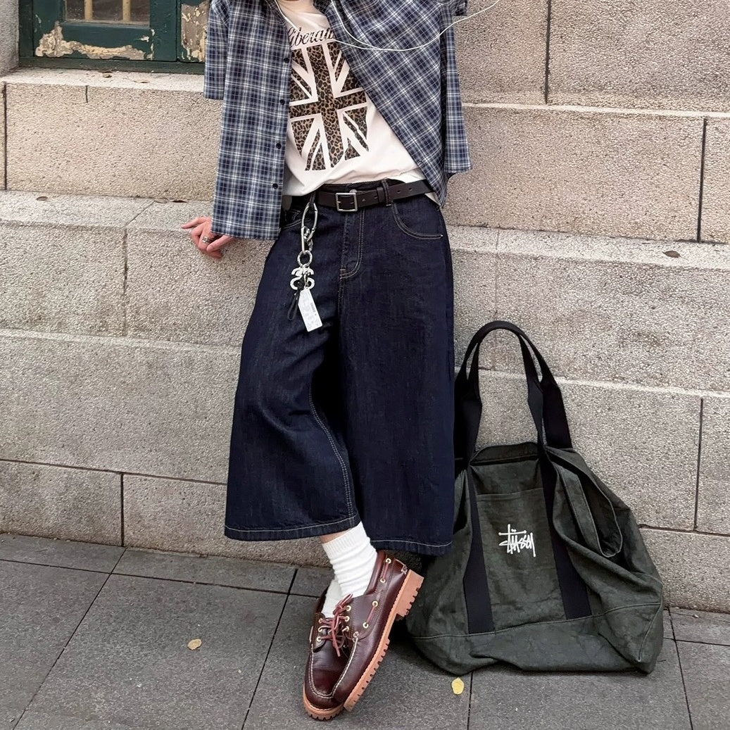 Loose Fit Denim Cropped Pants MB7392