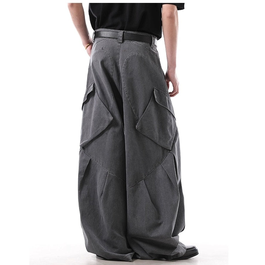 Switching Casual Loose Cargo Curve Pants BL1020