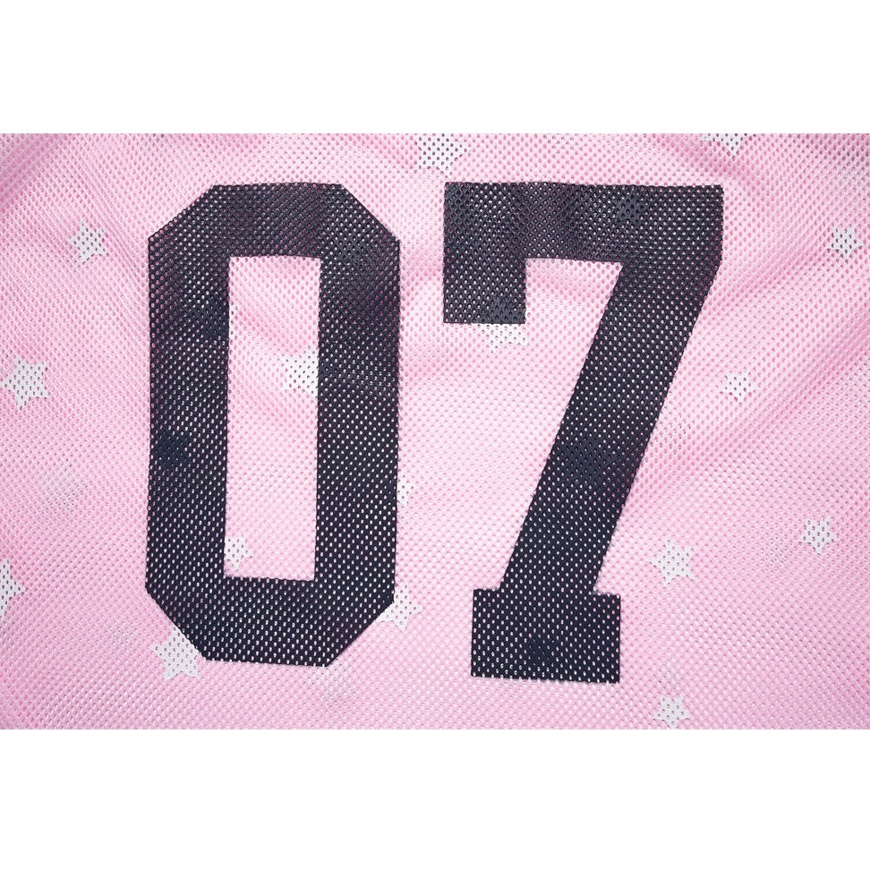 Star Pattern Mesh Numbering T-Shirt MB7398