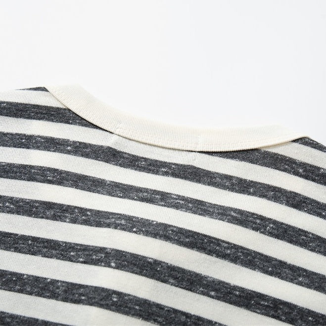Retro Border Henley Neck T-shirt MB7391