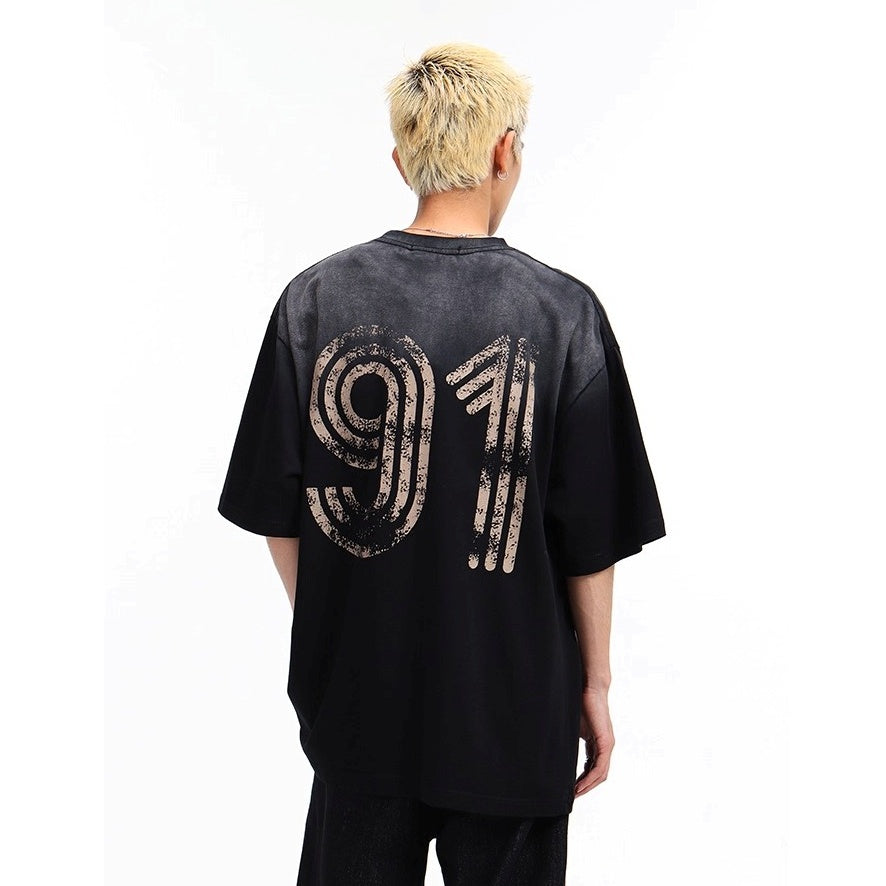 Distressed Washed Printed T-shirt BL1046