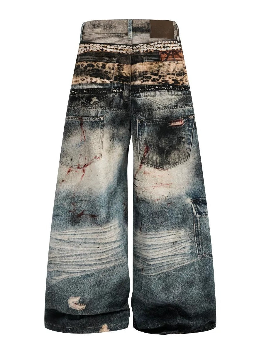 3D Printed Chain Belt Fared Jeans MB7436