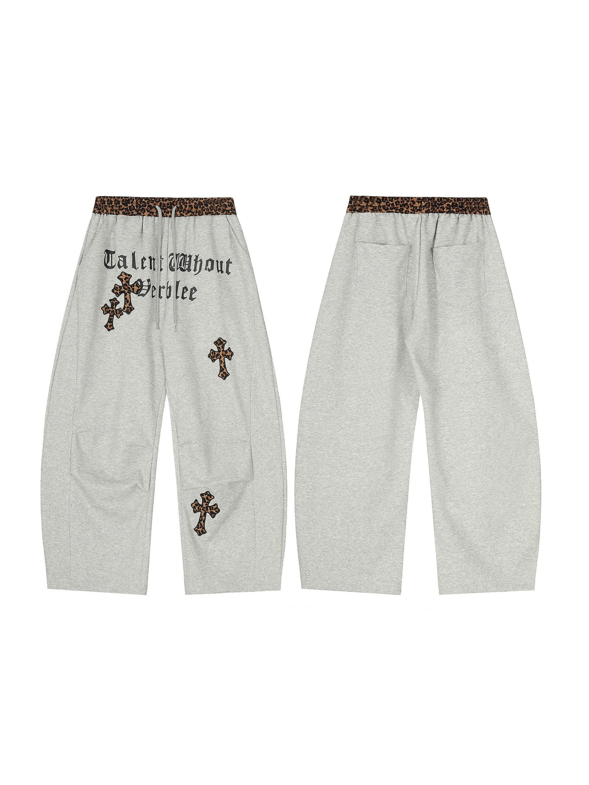 Leopard Cross Patch Curved Sweat Pants MB7452