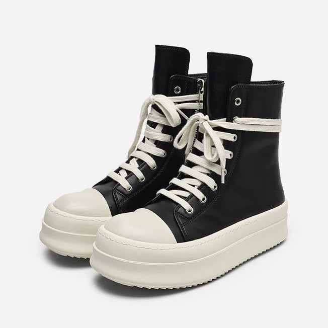 High-Top Zipper Design Lace-up Sneaker MB7429