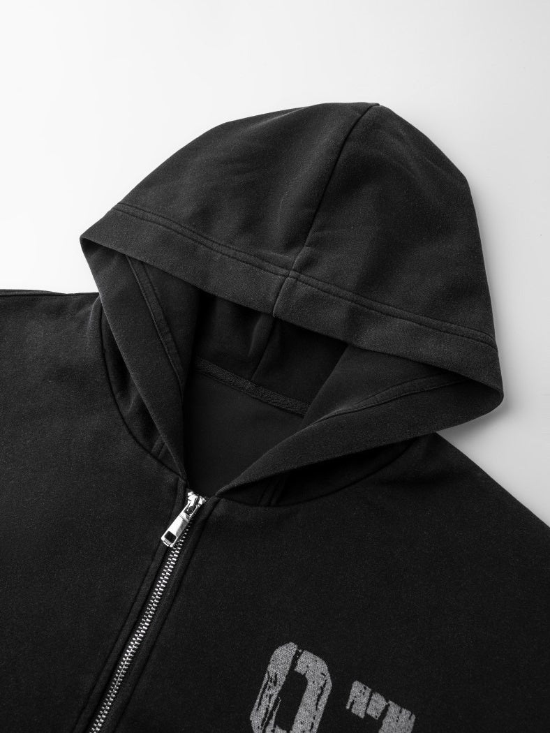 07 Graphic Hooded Zipped Parka MB7444