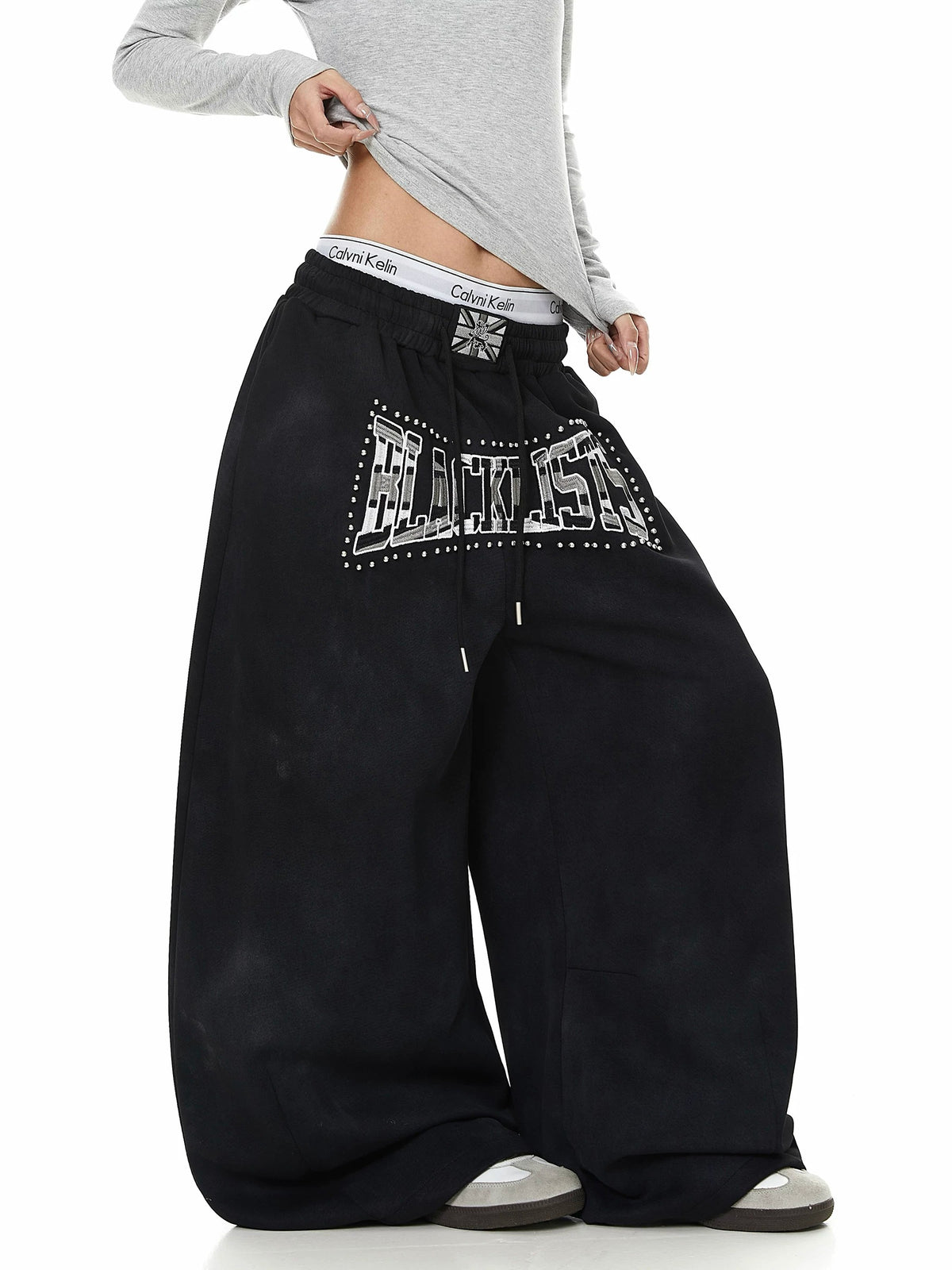 Heavy-Duty Beaded Letter Sweat Pants MB7449