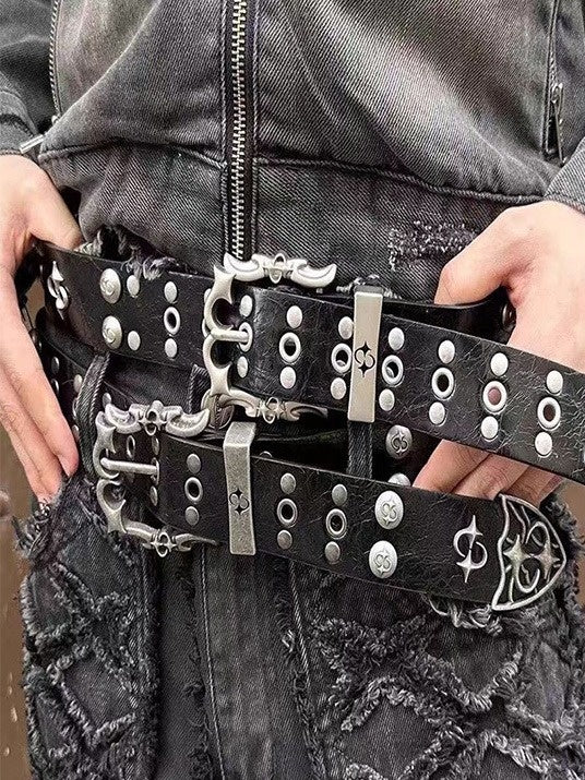 Riveted Pin Buckle Metal Belt MB7460