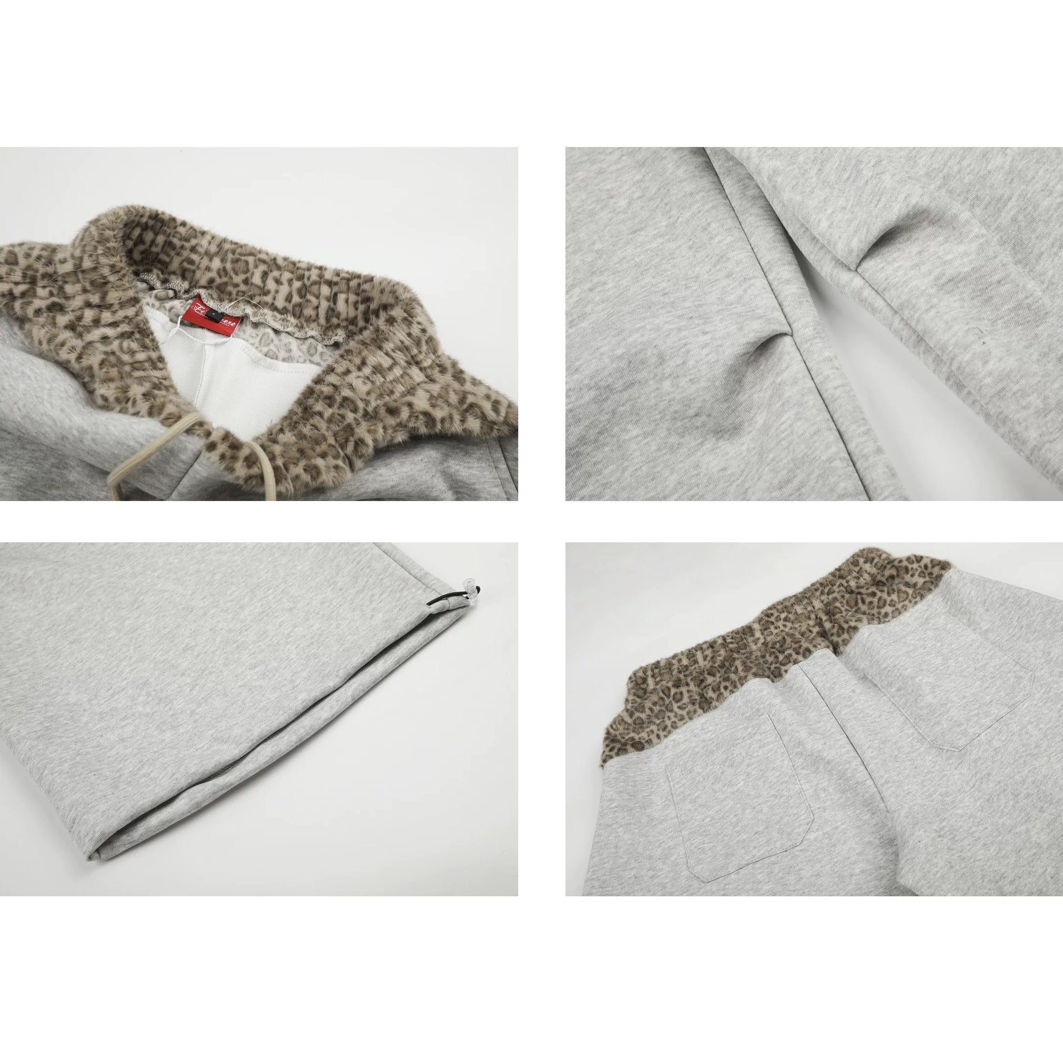 Leopard Print Patchwork Loose Sweat Pants MB7439