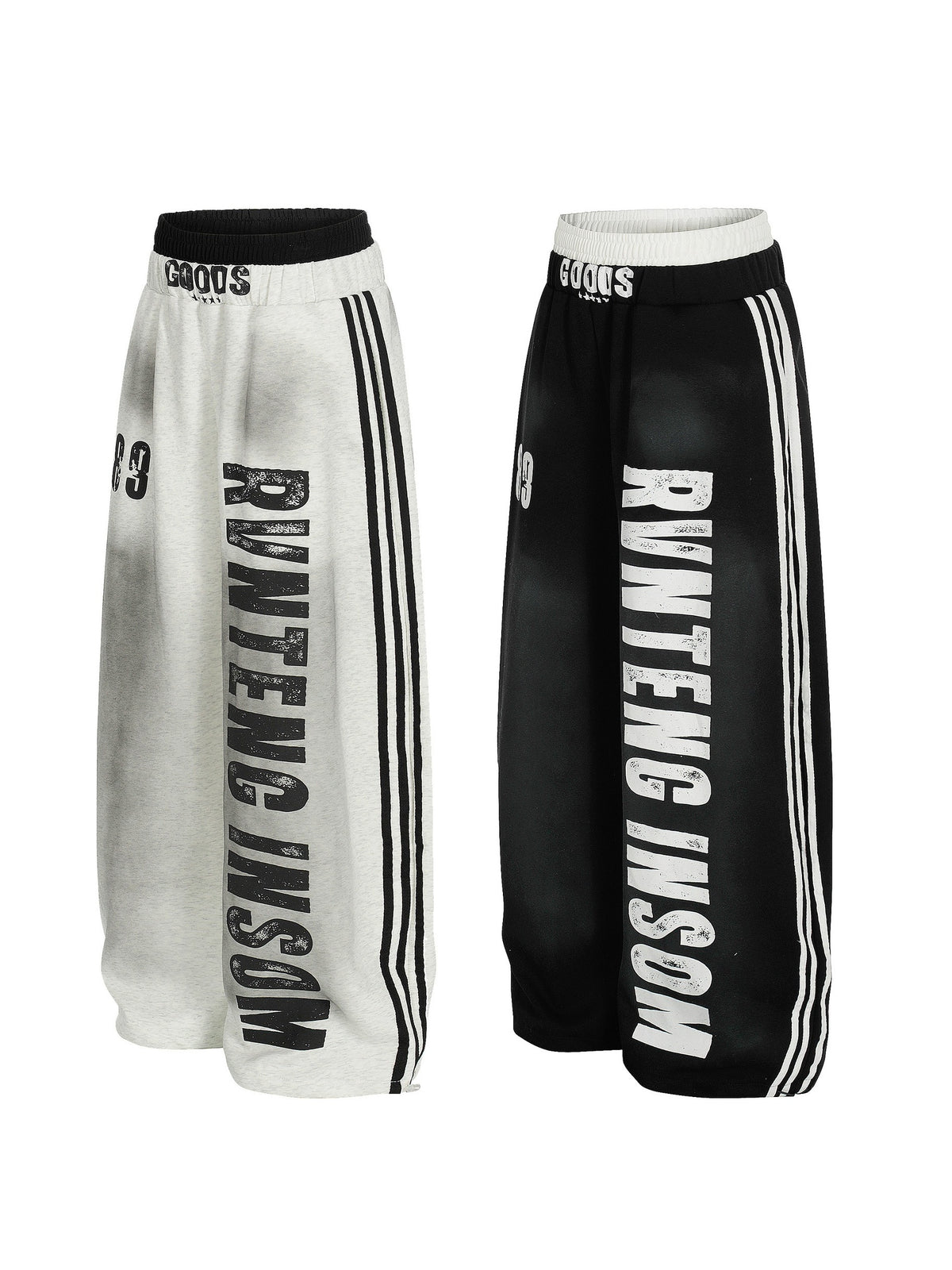 Side-Line Distress Curved Sweat Pants MB7453