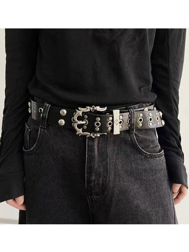 Riveted Pin Buckle Metal Belt MB7460