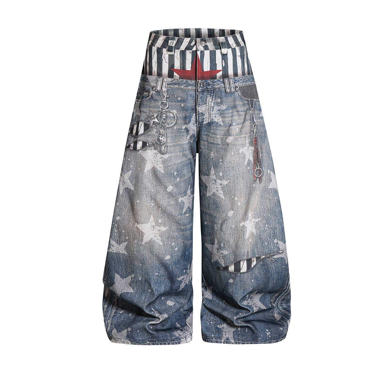 Star Printed Double-Waist Curve Jeans MB7424