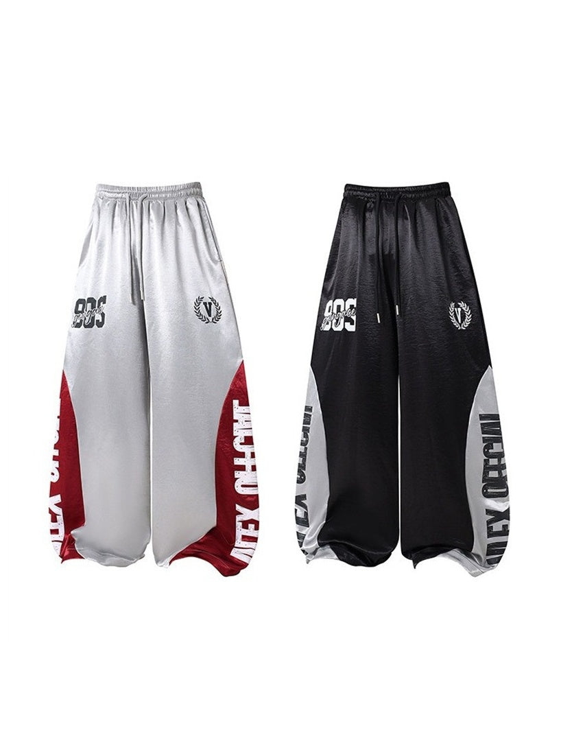 Color-Blocking Gossy Lettered Wide Pants MB7457