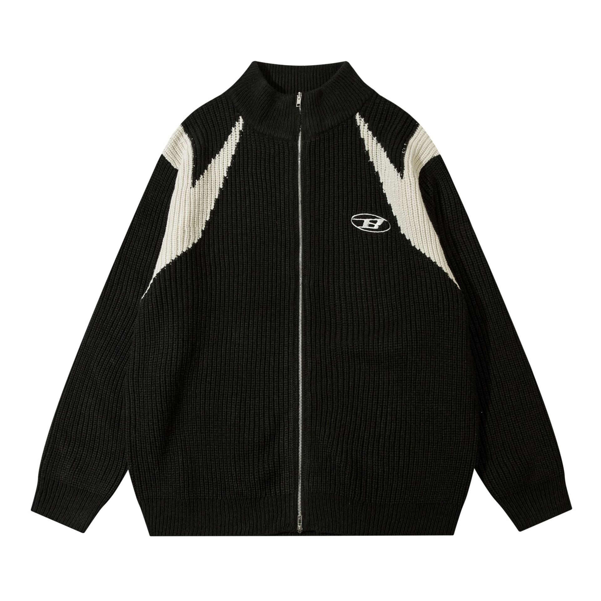 Color-Blocking Knitted Zip Jacket MB7418