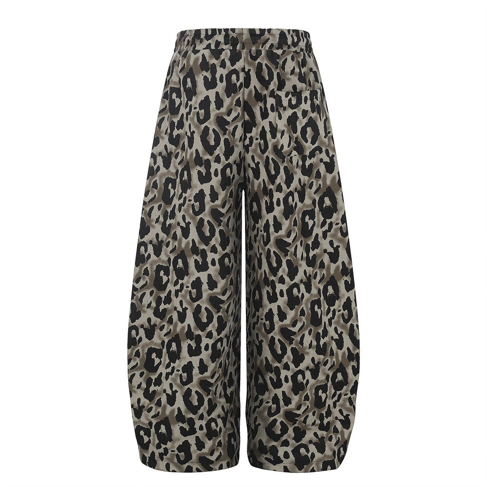 Leopard Side Stripe Wide Sweat Pants MB7409