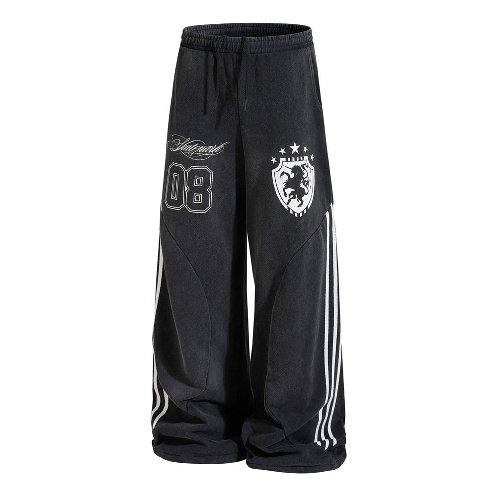Vintage Letter Print Sweat Pants MB7464