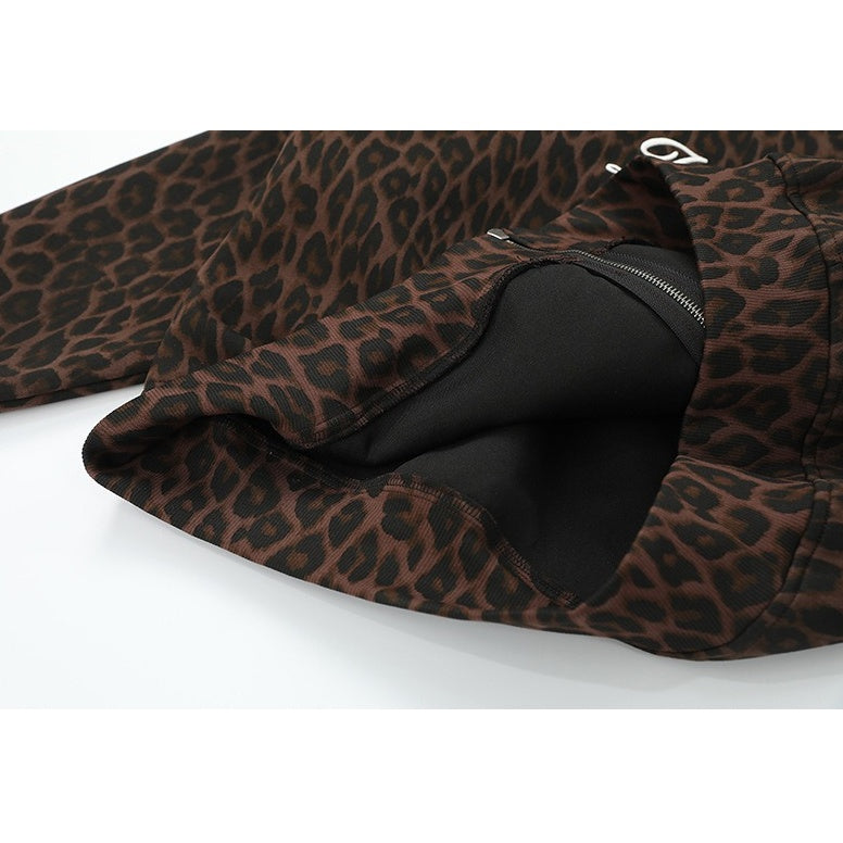 Leopard Numeric Patch Hooded Sweat Jacket MB7465