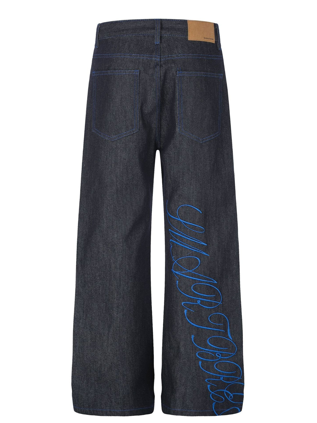 Graphic Embroidery Loose Straight Jeans MB7470
