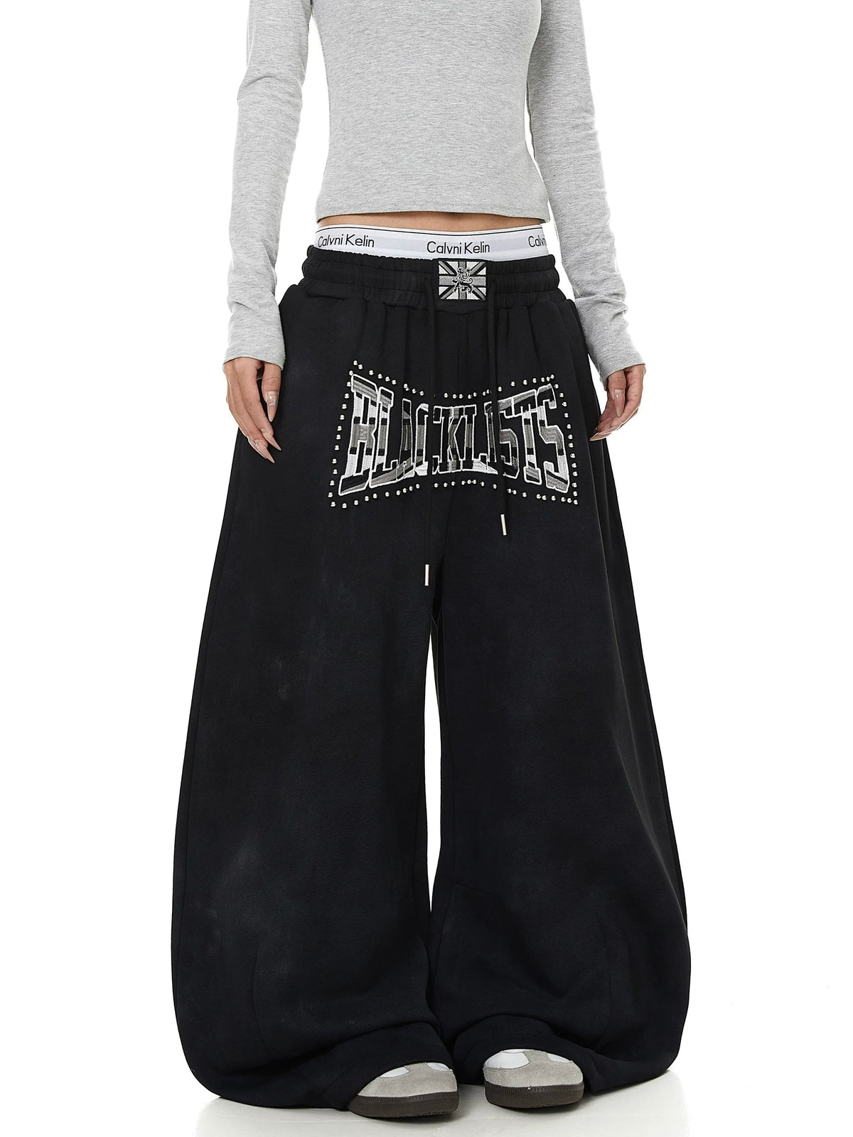 Heavy-Duty Beaded Letter Sweat Pants MB7449