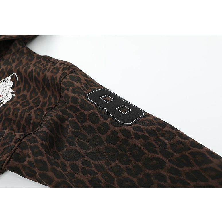 Leopard Numeric Patch Hooded Sweat Jacket MB7465
