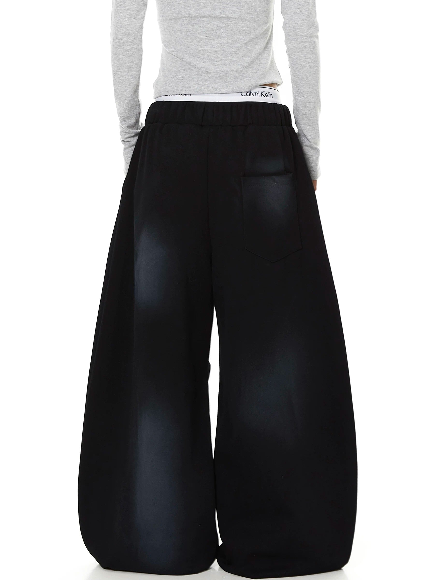 Dirty Dye Embroidered Wide Sweat Pants MB7437