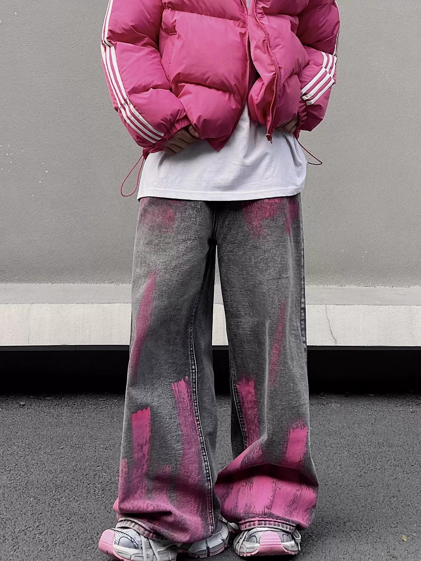 Paint Like Graffiti Wide-leg Jeans MB7433
