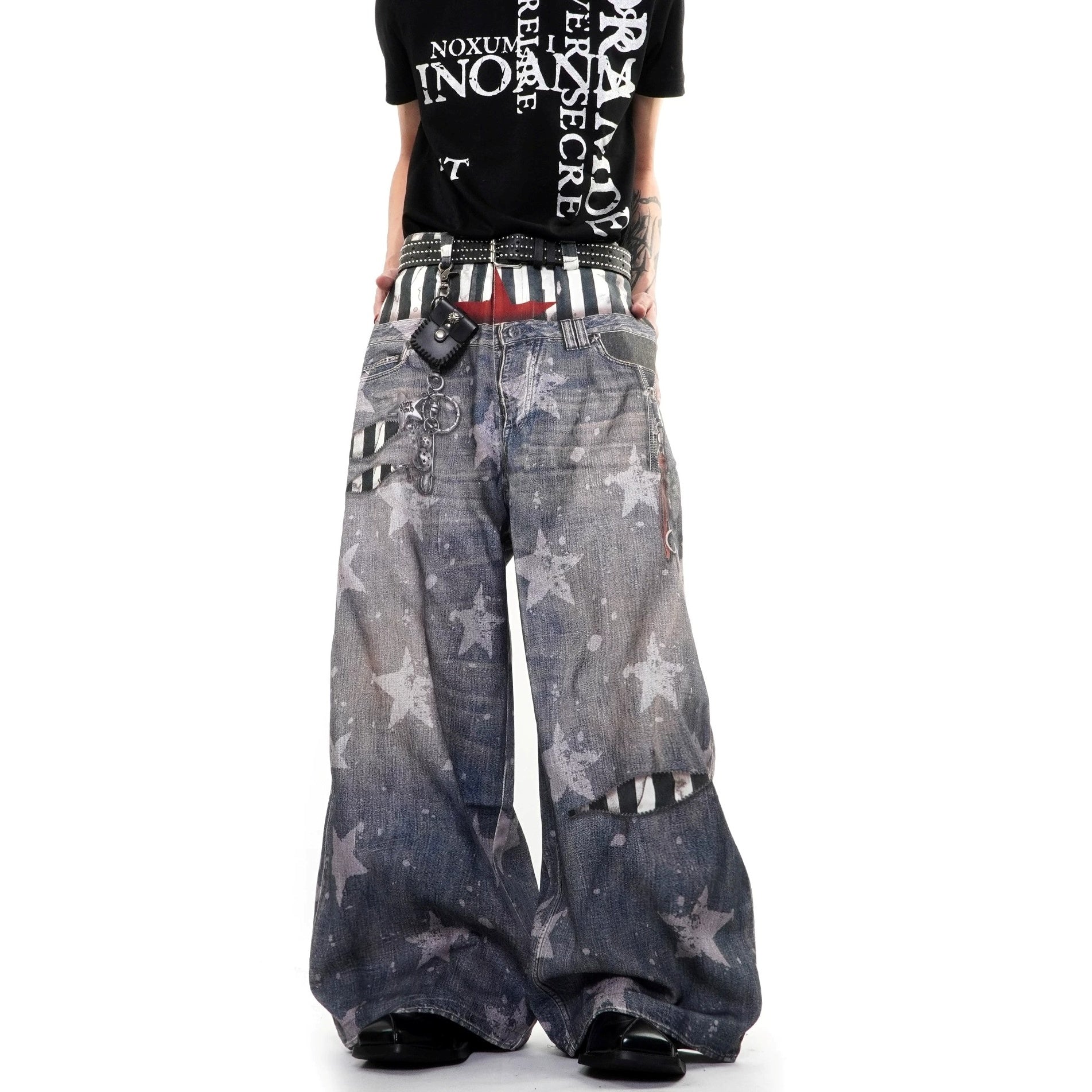 Star Printed Double-Waist Curve Jeans MB7424
