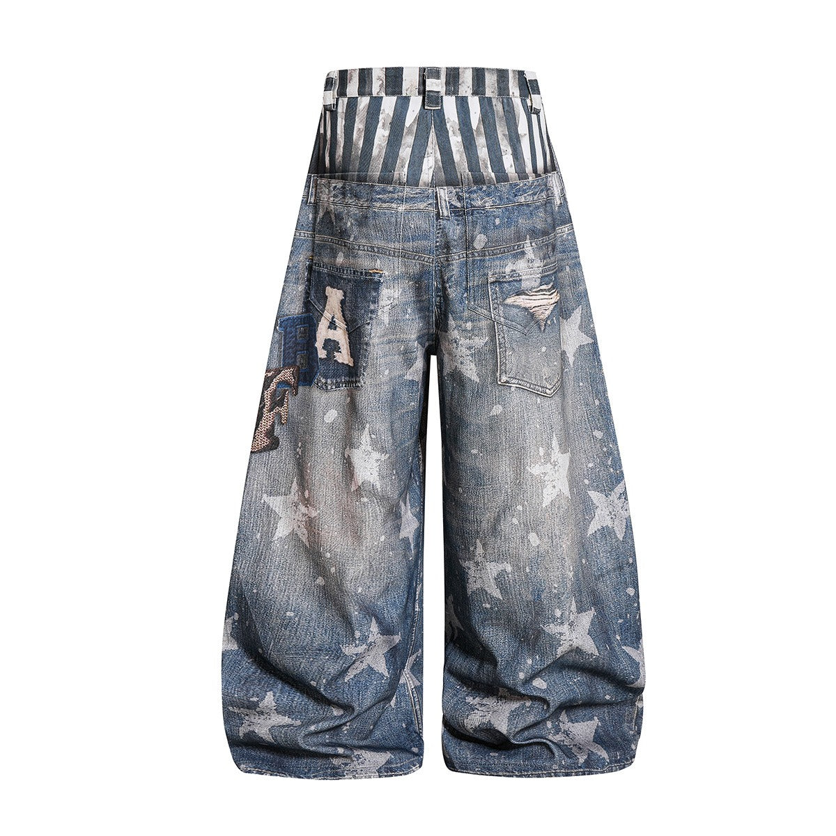 Star Printed Double-Waist Curve Jeans MB7424