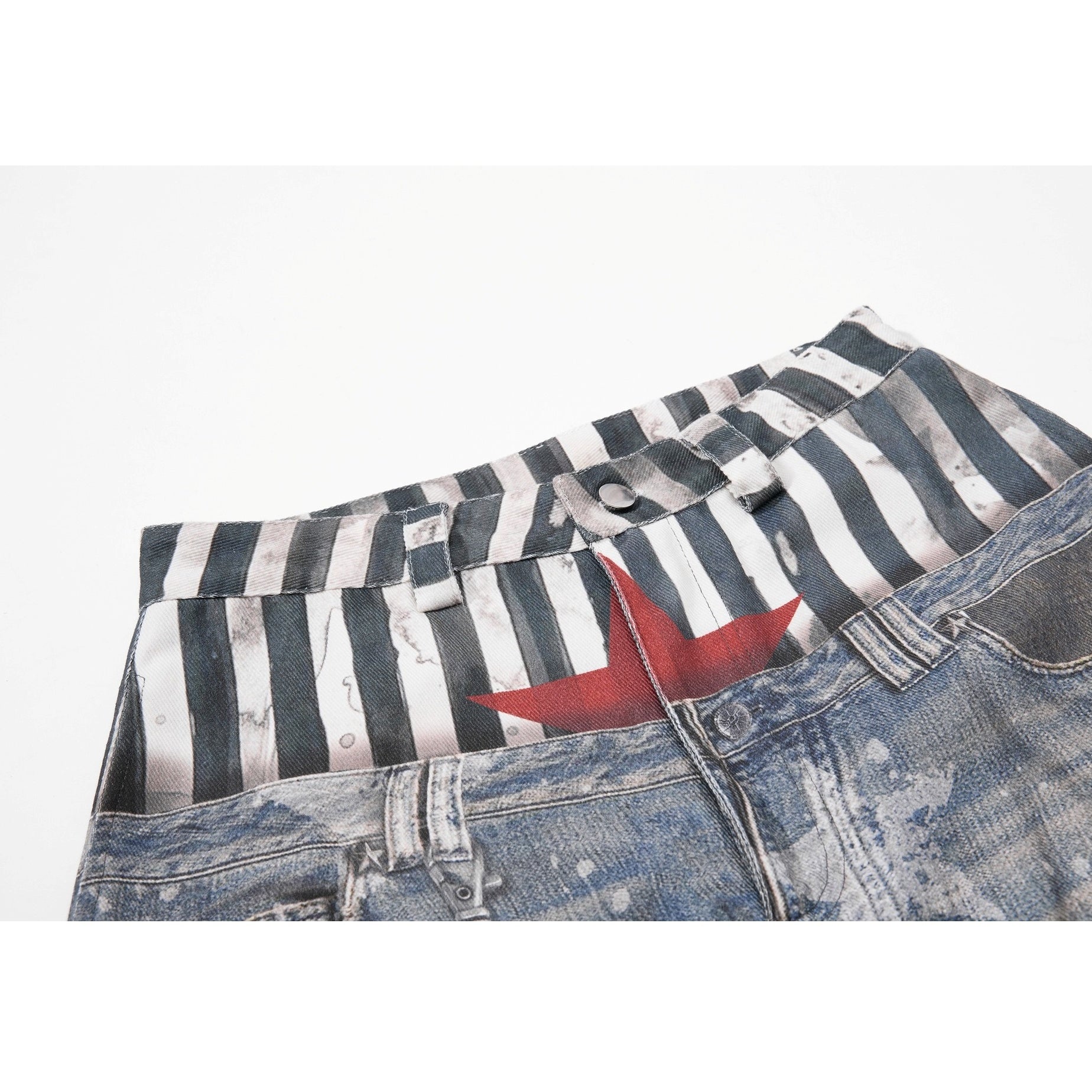 Star Printed Double-Waist Curve Jeans MB7424