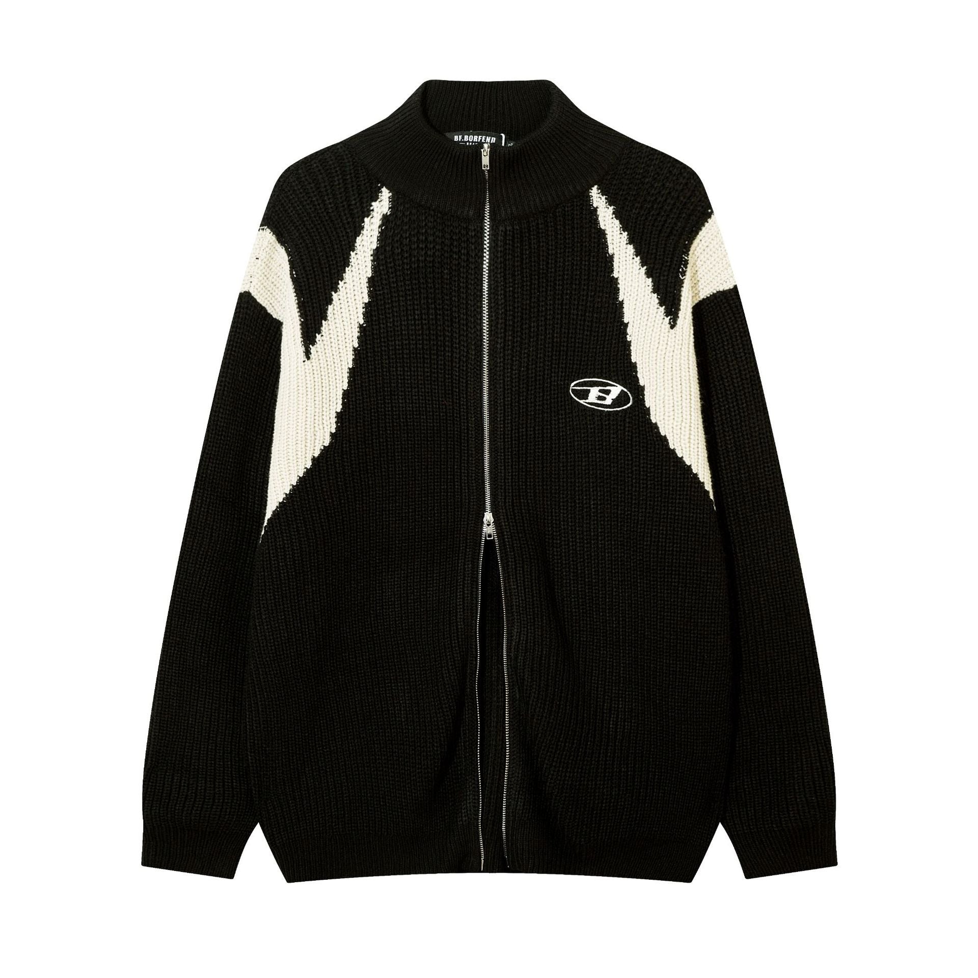 Color-Blocking Knitted Zip Jacket MB7418