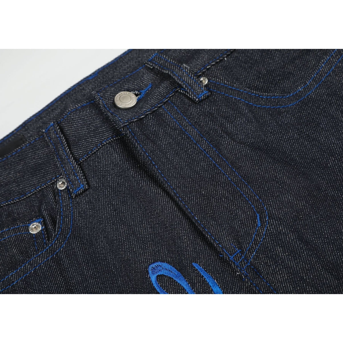 Graphic Embroidery Loose Straight Jeans MB7470