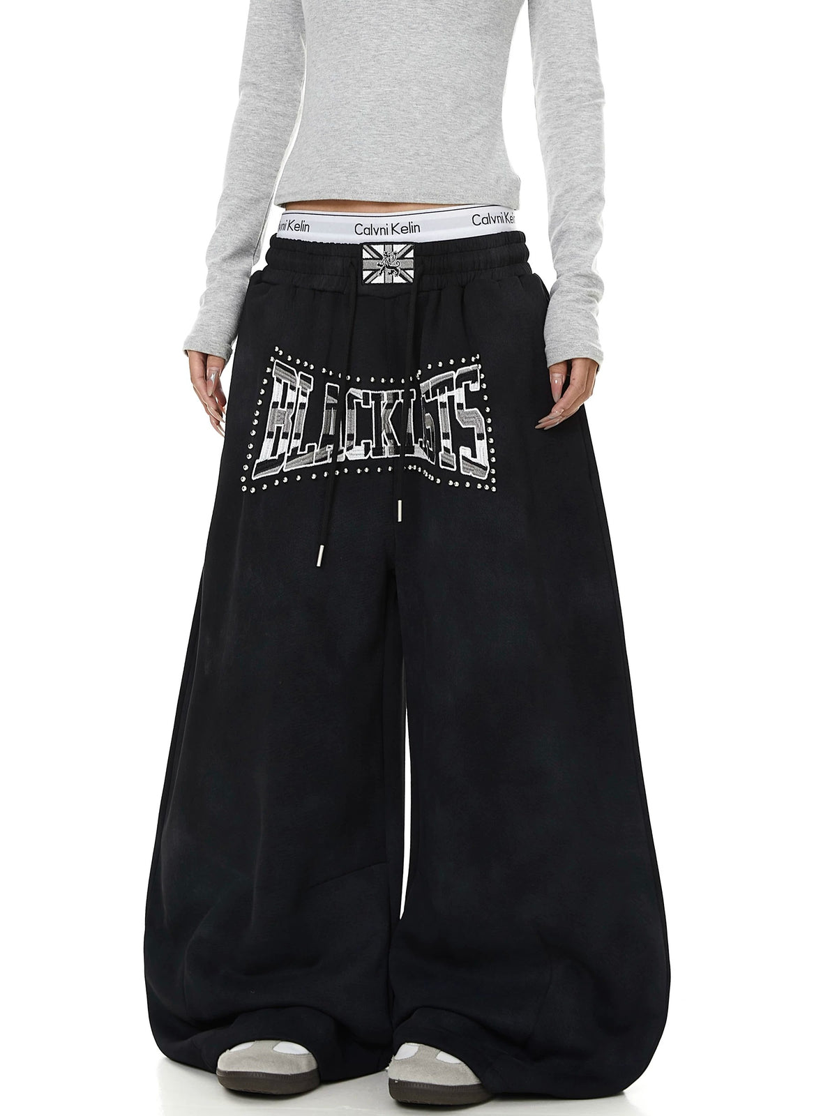 Heavy-Duty Beaded Letter Sweat Pants MB7449