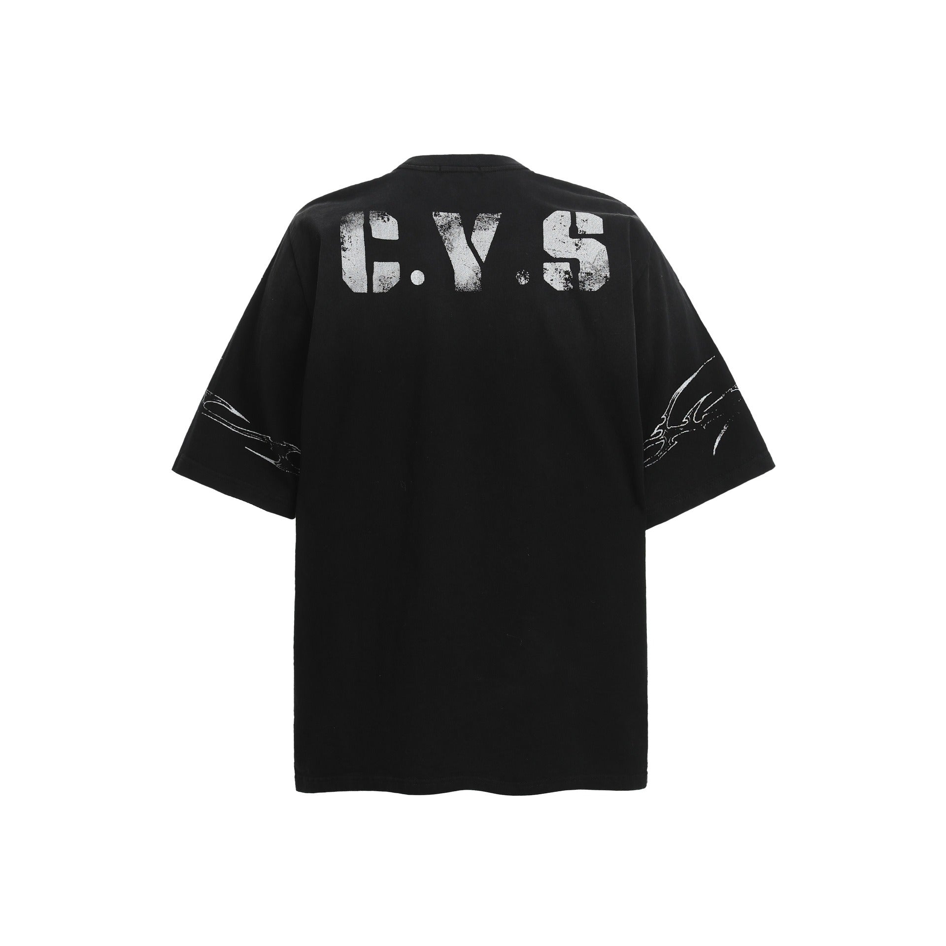Dirty Dye Distressed Numbering Printed T-Shirt MB7415