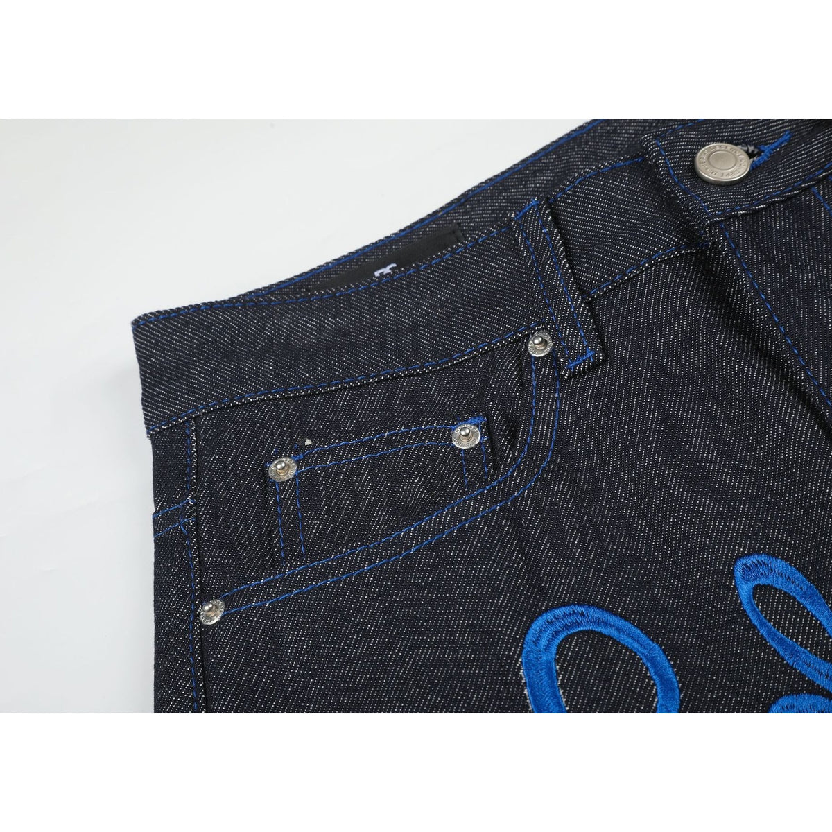 Graphic Embroidery Loose Straight Jeans MB7470