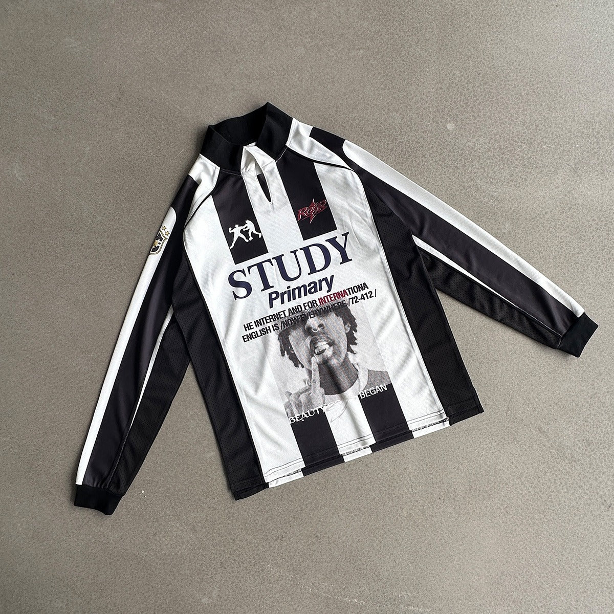 Bicolor Football-Style Printed T-shirt MB7440