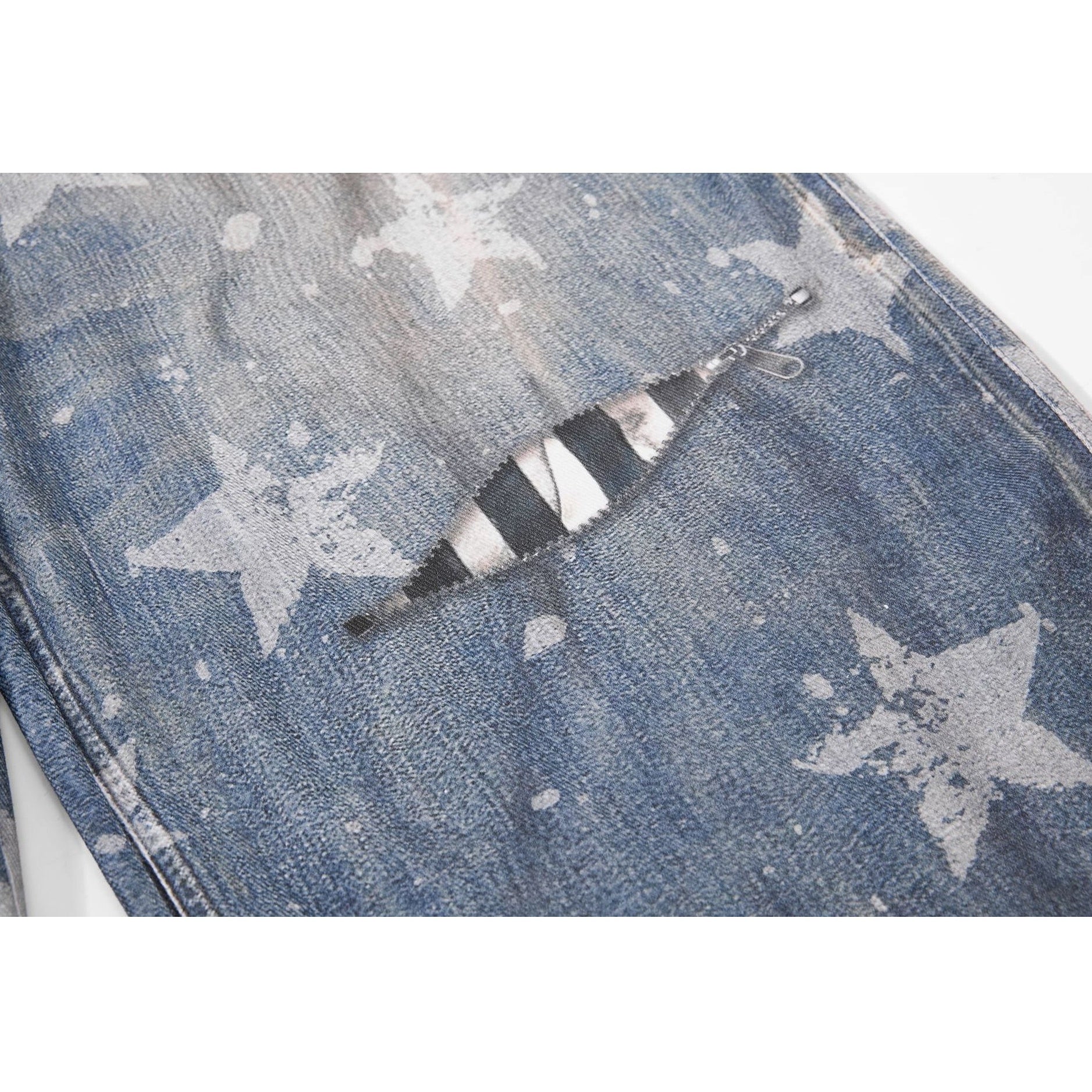 Star Printed Double-Waist Curve Jeans MB7424