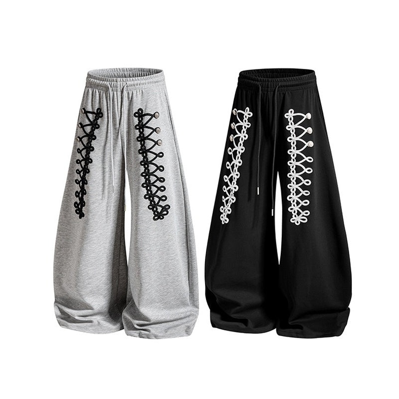 【上下別売り】Lace-Up Design Wide Curve Sweat Pants MB7441