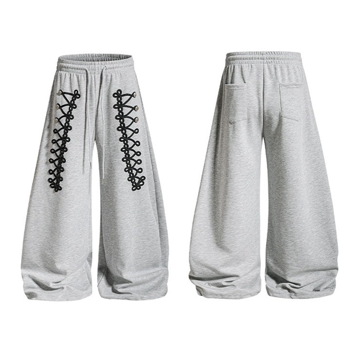 【上下別売り】Lace-Up Design Wide Curve Sweat Pants MB7441