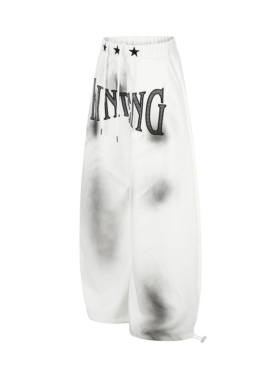 Dirty Dye Embroidered Wide Sweat Pants MB7437