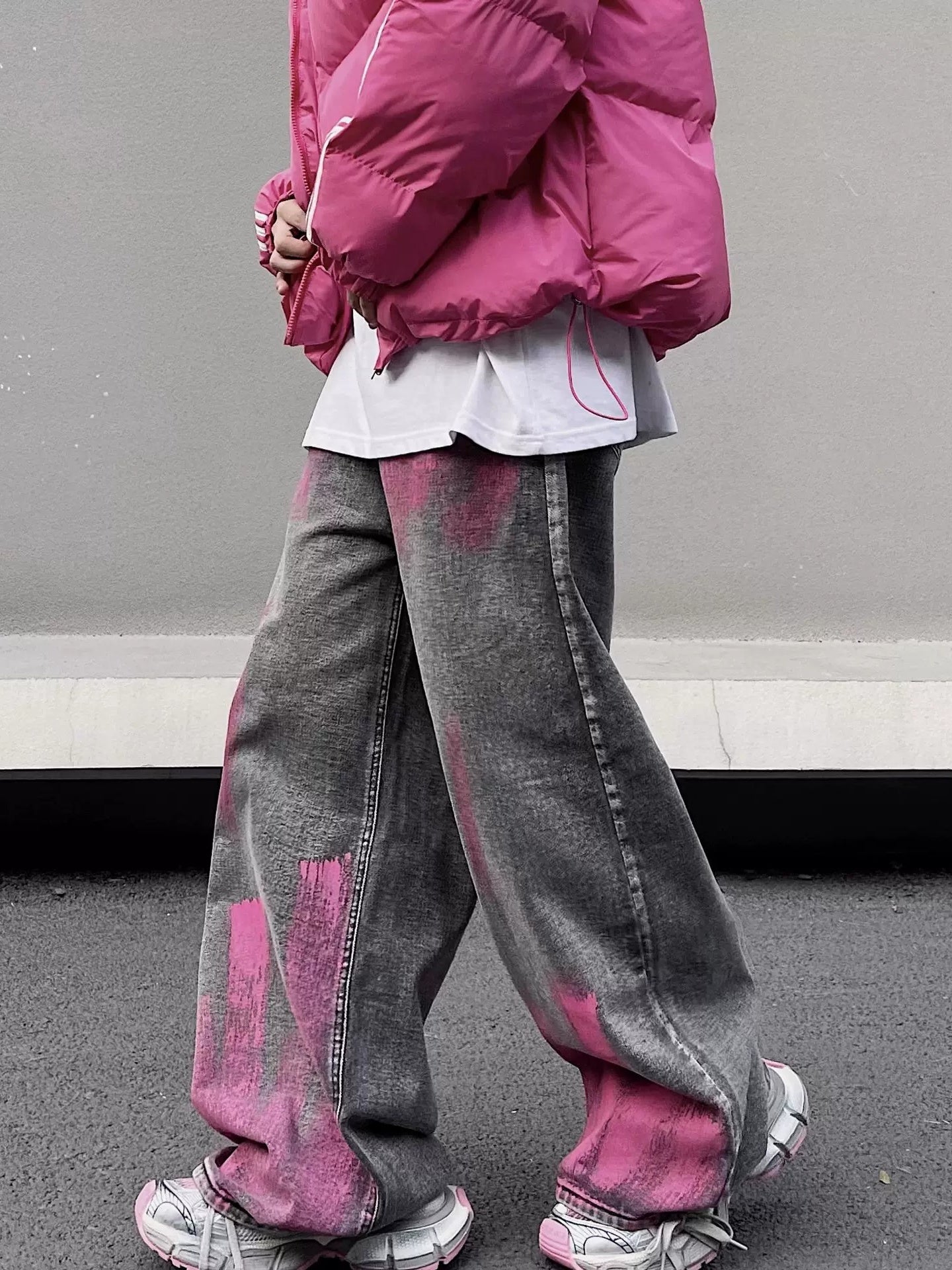 Paint Like Graffiti Wide-leg Jeans MB7433