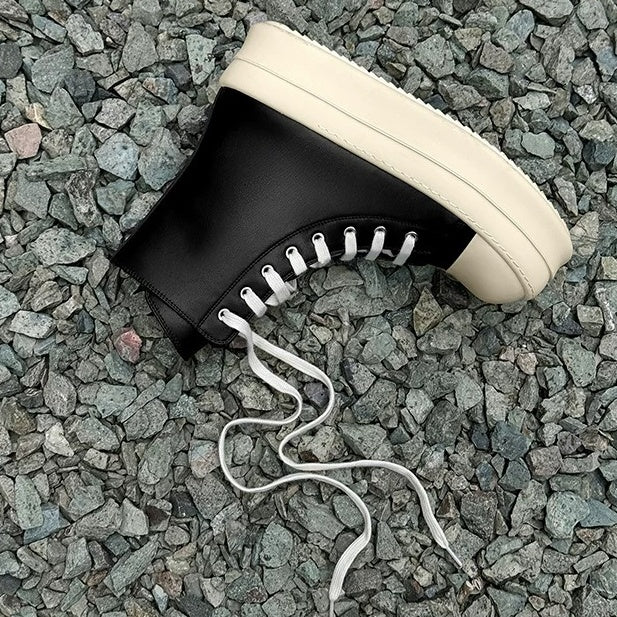 High-Top Zipper Design Lace-up Sneaker MB7429